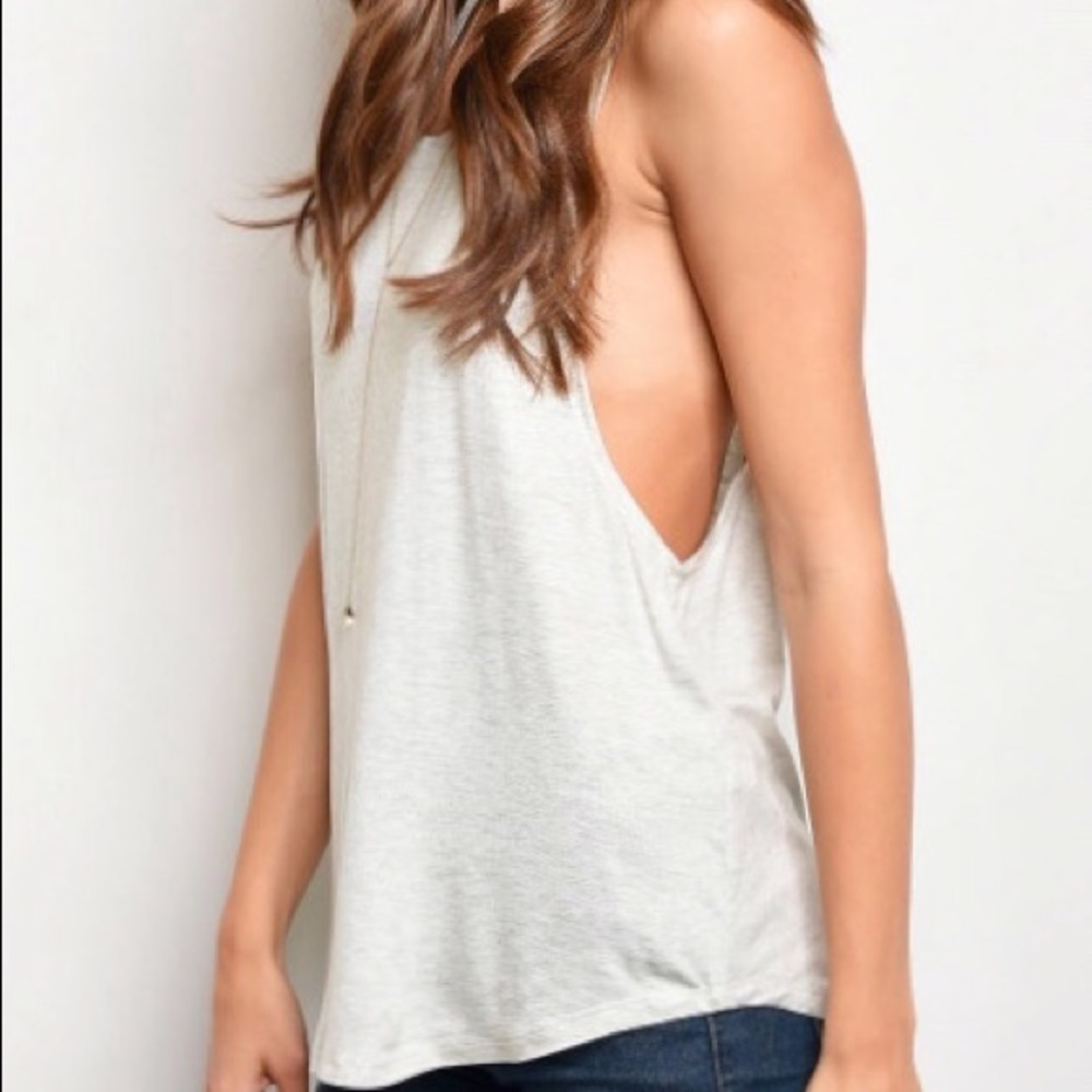 CLOSET CLEAROUT NWT Tank Racer Marled Oatmeal/Gray